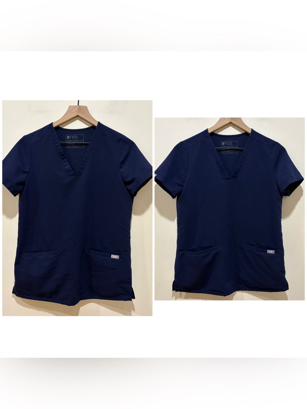 FIGS Set of 2 Casma Dark Navy Blue 3 Pocket Scrubs Shirts - Women’s Size XS